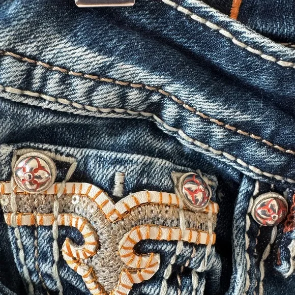 Rock Revival jeans size 27 Angie Capri beautiful detailing. SALE PRICE - Picture 7 of 11